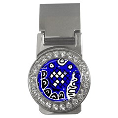 Blue High Art Abstraction Money Clips (cz)  by Valentinaart