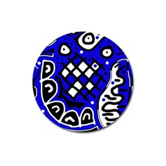 Blue High Art Abstraction Magnet 3  (round)