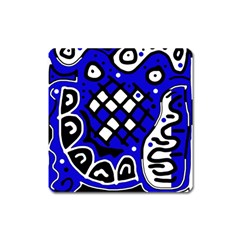 Blue High Art Abstraction Square Magnet