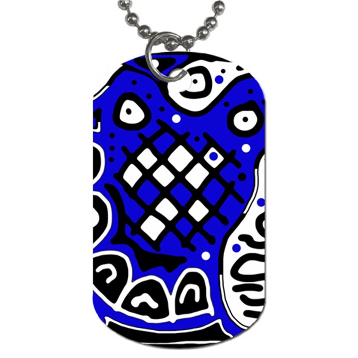 Blue high art abstraction Dog Tag (One Side)