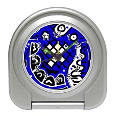 Blue High Art Abstraction Travel Alarm Clocks