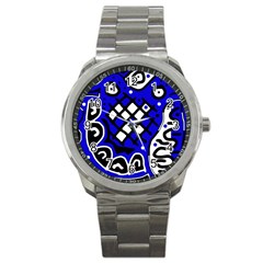 Blue High Art Abstraction Sport Metal Watch