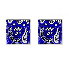 Blue High Art Abstraction Cufflinks (square)