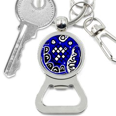 Blue High Art Abstraction Bottle Opener Key Chains