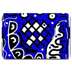 Blue High Art Abstraction Large Doormat 