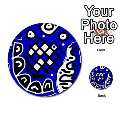 Blue High Art Abstraction Multi-purpose Cards (round) 