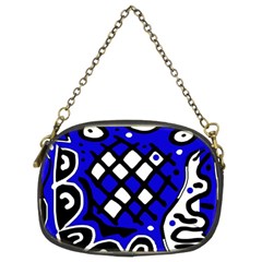 Blue High Art Abstraction Chain Purses (two Sides) 