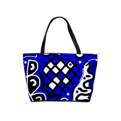 Blue High Art Abstraction Shoulder Handbags