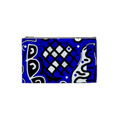 Blue High Art Abstraction Cosmetic Bag (small)  by Valentinaart