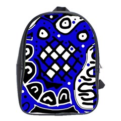 Blue High Art Abstraction School Bags(large) 