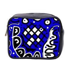 Blue High Art Abstraction Mini Toiletries Bag 2-side by Valentinaart