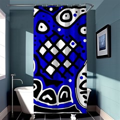 Blue High Art Abstraction Shower Curtain 36  X 72  (stall) 