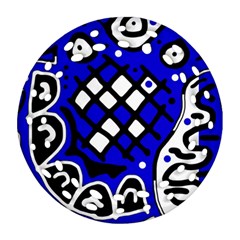 Blue High Art Abstraction Ornament (round Filigree) 