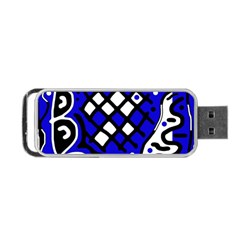 Blue High Art Abstraction Portable Usb Flash (one Side)