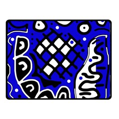 Blue High Art Abstraction Double Sided Fleece Blanket (small) 