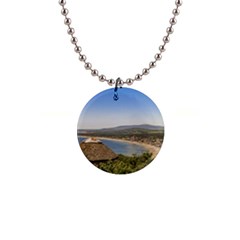 Landscape Aerial View Piriapolis Uruguay Button Necklaces by dflcprints