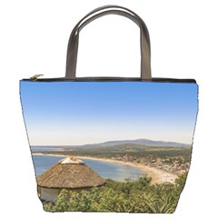 Landscape Aerial View Piriapolis Uruguay Bucket Bags by dflcprints