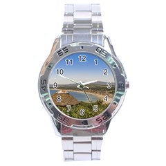 Landscape Aerial View Piriapolis Uruguay Stainless Steel Analogue Watch by dflcprints