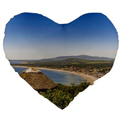 Landscape Aerial View Piriapolis Uruguay Large 19  Premium Flano Heart Shape Cushions by dflcprints