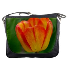 Orange Tulip M Messenger Bags by PhotoThisxyz