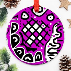 Magenta High Art Abstraction Ornament (round) 