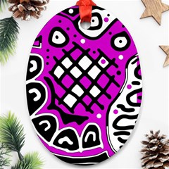 Magenta High Art Abstraction Ornament (oval) 