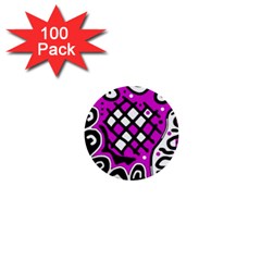 Magenta High Art Abstraction 1  Mini Buttons (100 Pack) 