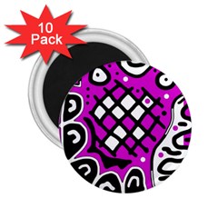 Magenta High Art Abstraction 2 25  Magnets (10 Pack) 