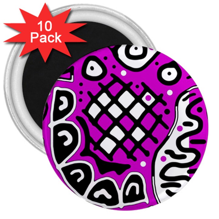 Magenta high art abstraction 3  Magnets (10 pack) 