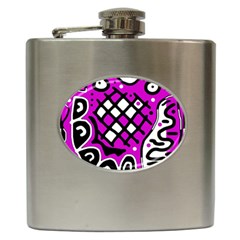 Magenta High Art Abstraction Hip Flask (6 Oz) by Valentinaart