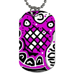 Magenta High Art Abstraction Dog Tag (two Sides)