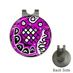 Magenta high art abstraction Hat Clips with Golf Markers Front