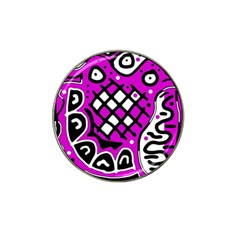 Magenta High Art Abstraction Hat Clip Ball Marker by Valentinaart