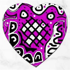 Magenta High Art Abstraction Jigsaw Puzzle (heart)