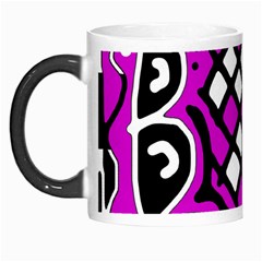 Magenta High Art Abstraction Morph Mugs by Valentinaart