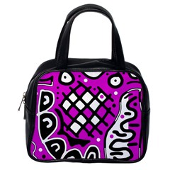 Magenta High Art Abstraction Classic Handbags (one Side)