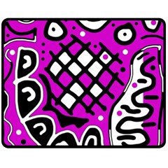 Magenta High Art Abstraction Fleece Blanket (medium) 