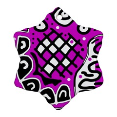 Magenta High Art Abstraction Snowflake Ornament (2-side)