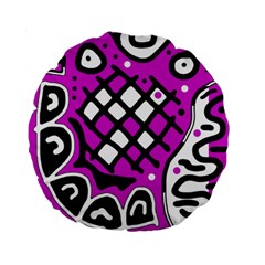 Magenta High Art Abstraction Standard 15  Premium Round Cushions