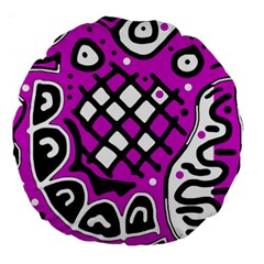 Magenta High Art Abstraction Large 18  Premium Round Cushions