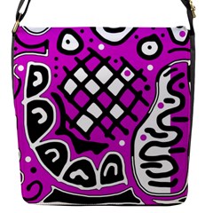 Magenta High Art Abstraction Flap Messenger Bag (s)