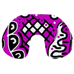 Magenta High Art Abstraction Travel Neck Pillows