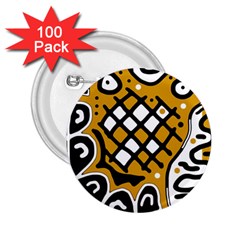 Yellow High Art Abstraction 2 25  Buttons (100 Pack) 