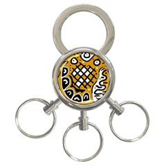 Yellow High Art Abstraction 3-ring Key Chains