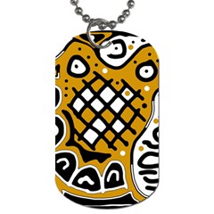 Yellow High Art Abstraction Dog Tag (one Side)