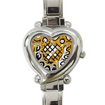 Yellow high art abstraction Heart Italian Charm Watch Front