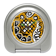 Yellow High Art Abstraction Travel Alarm Clocks