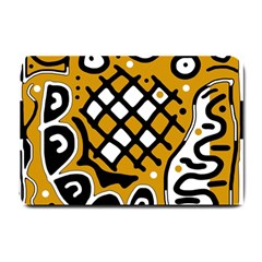 Yellow High Art Abstraction Small Doormat 