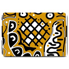 Yellow High Art Abstraction Large Doormat 