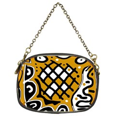 Yellow High Art Abstraction Chain Purses (one Side) 